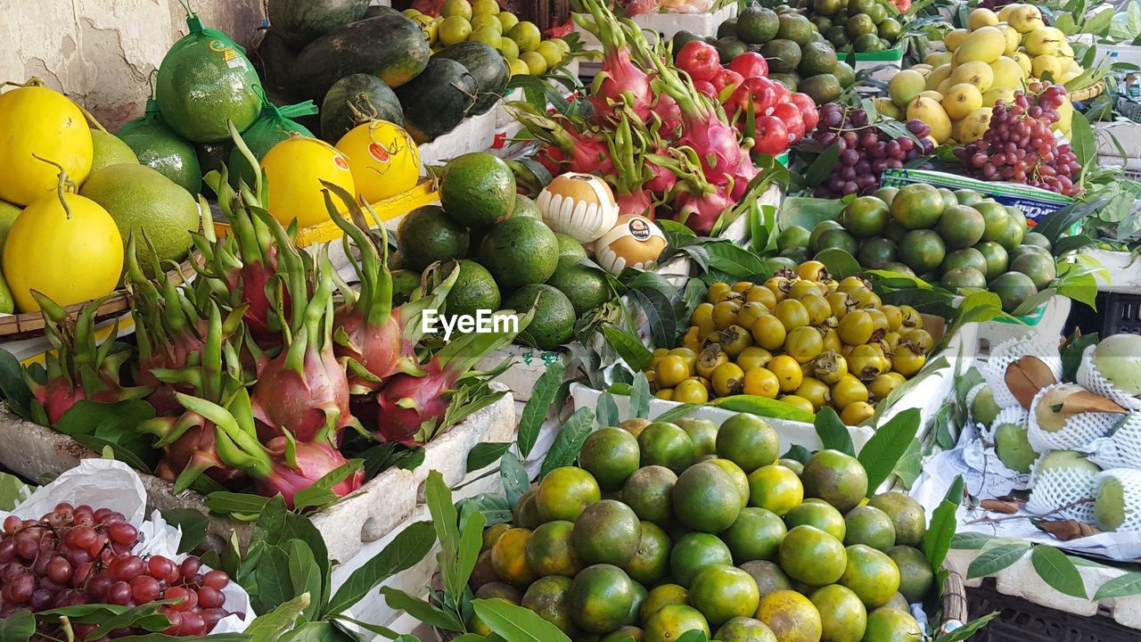 Fruits for sale at market stall