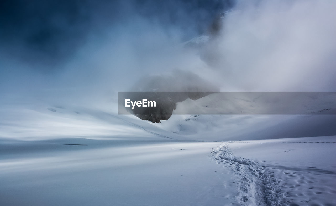 Scenic view of snow covered landscape