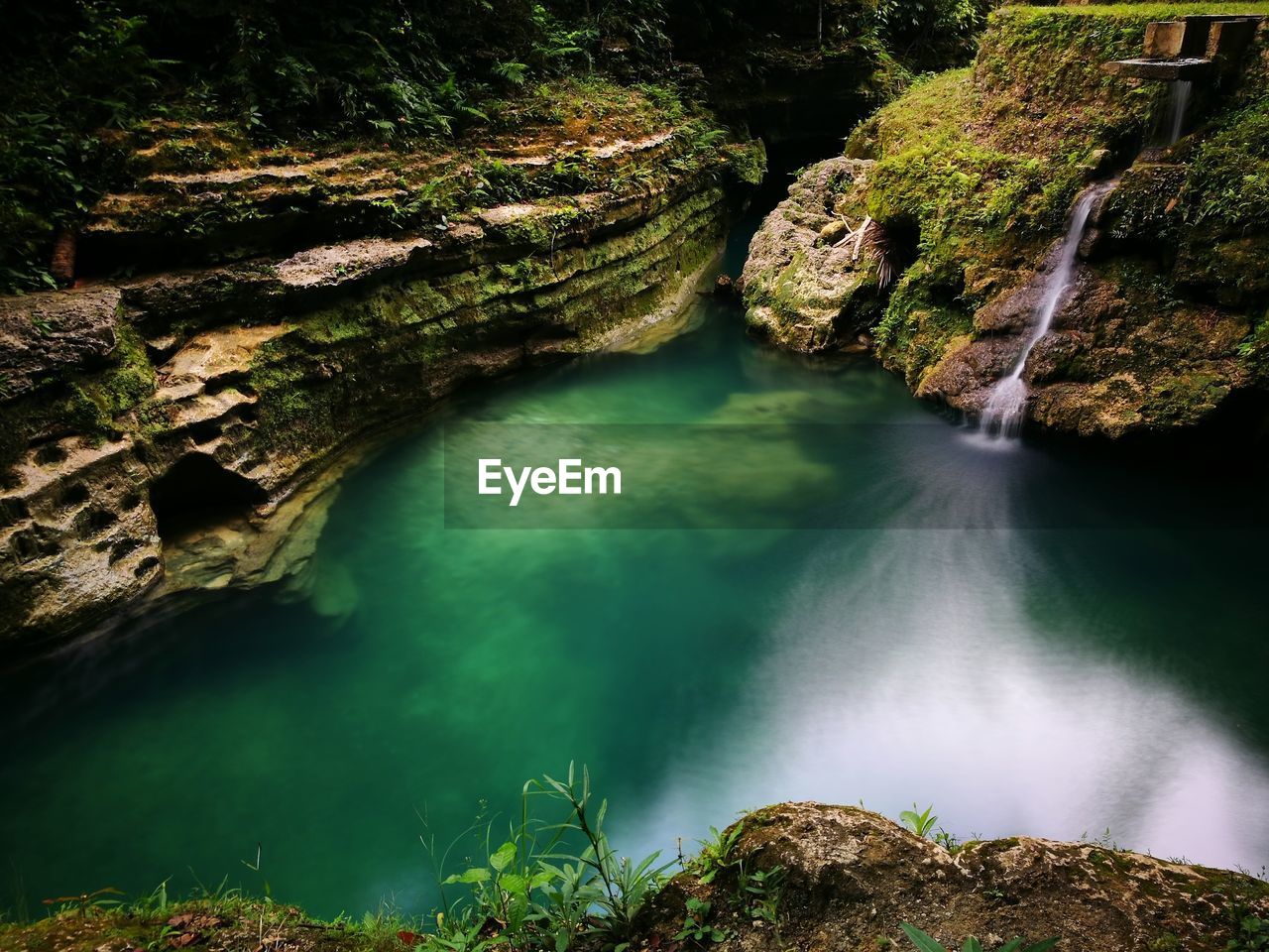 River flowing through rocks