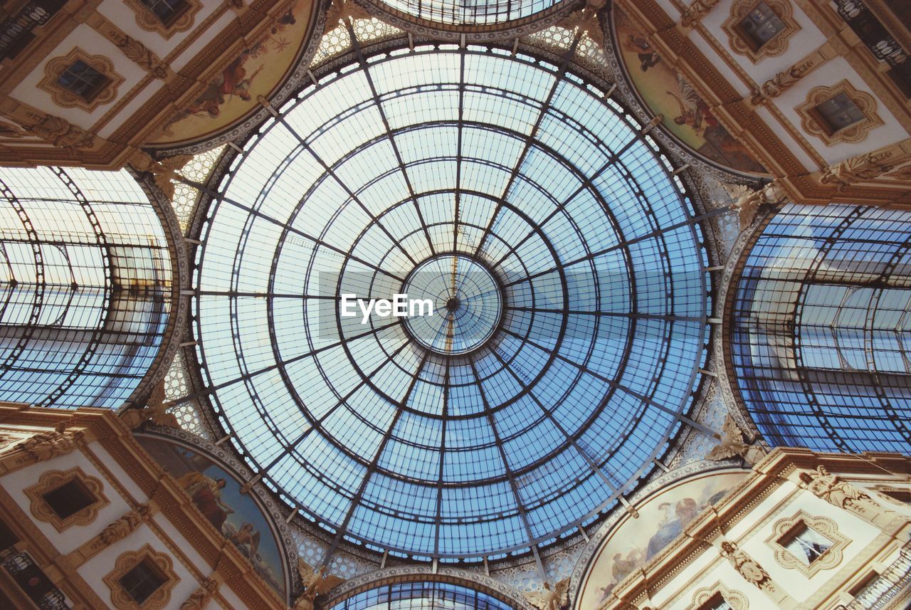 Directly below view of cupola at galleria vittorio emanuele ii