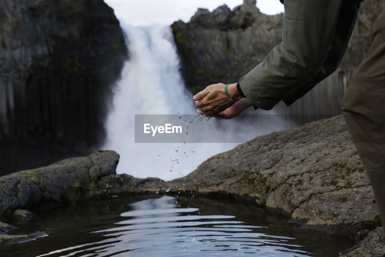 Scenic view of waterfall