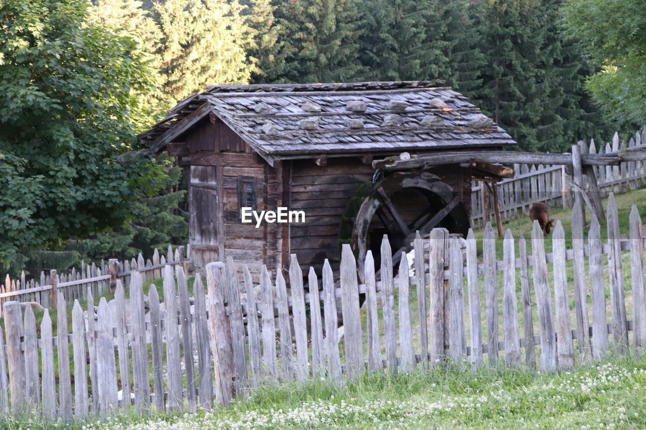 VIEW OF WOODEN HOUSE AND TREES