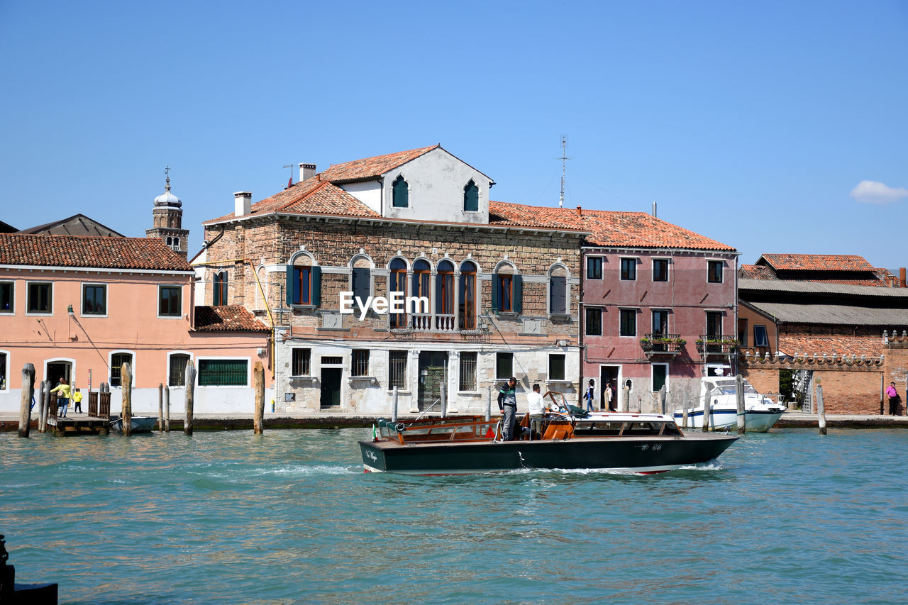 Traditional italian houses in murano, the island is famous for unique glass art
