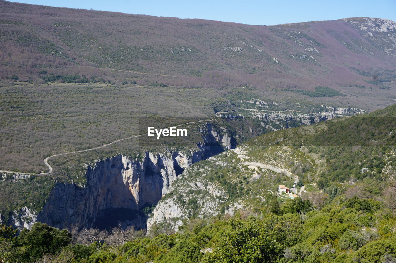 AERIAL VIEW OF RIVER AND MOUNTAINS