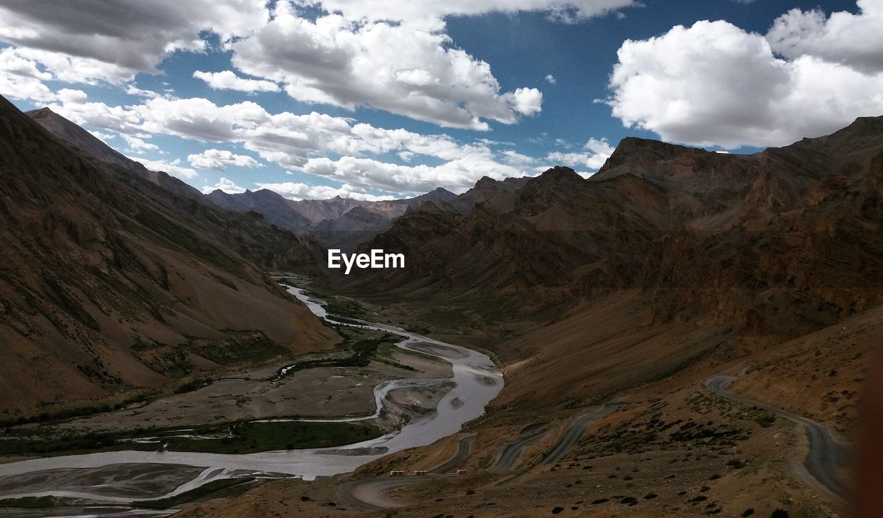 Scenic view of mountains against sky