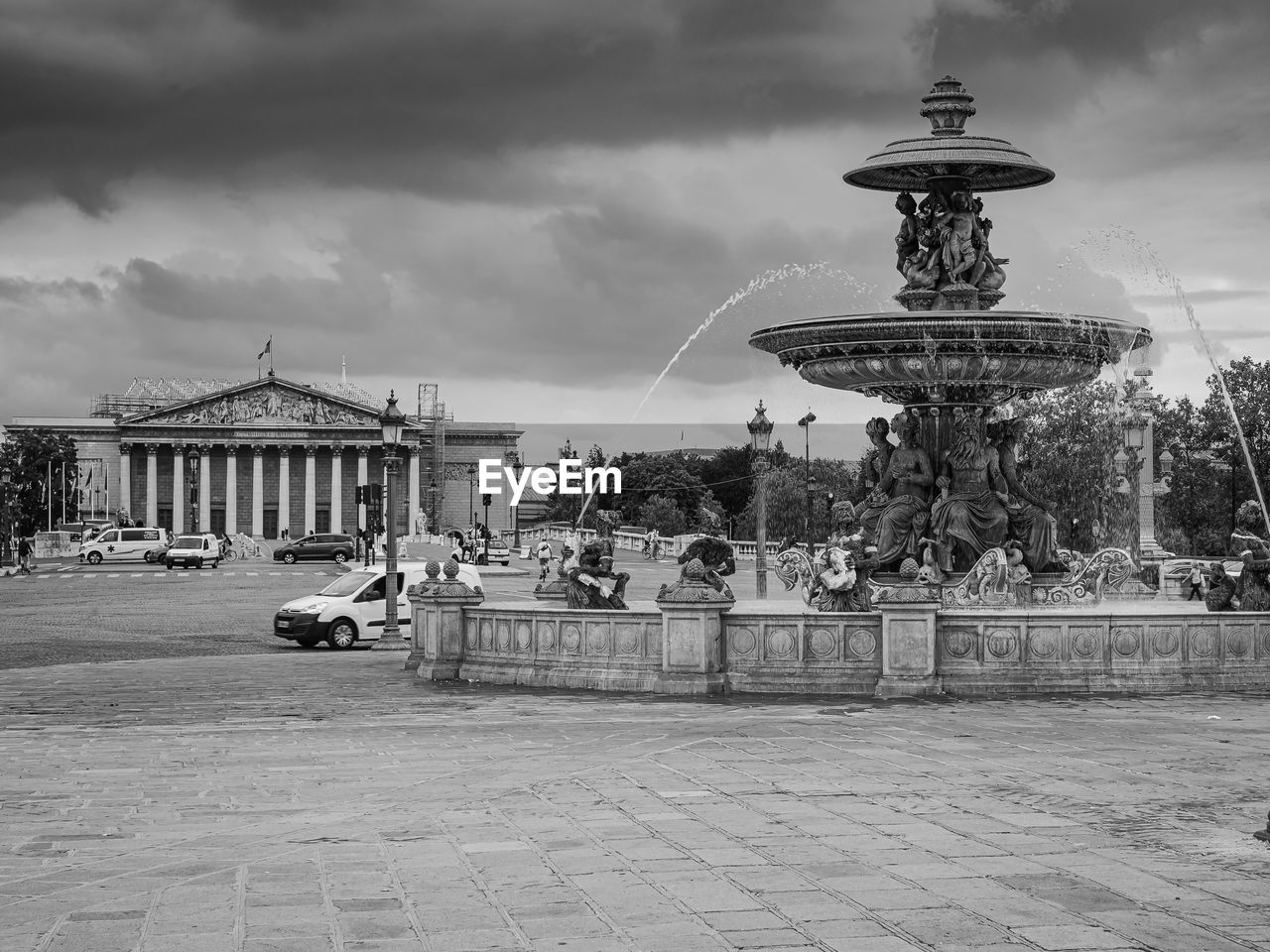 architecture, cloud, built structure, sky, black and white, building exterior, monochrome, city, monochrome photography, cityscape, nature, travel destinations, landmark, history, the past, street, building, travel, outdoors, white, tourism, no people, urban area, town square, day, transportation, religion, water