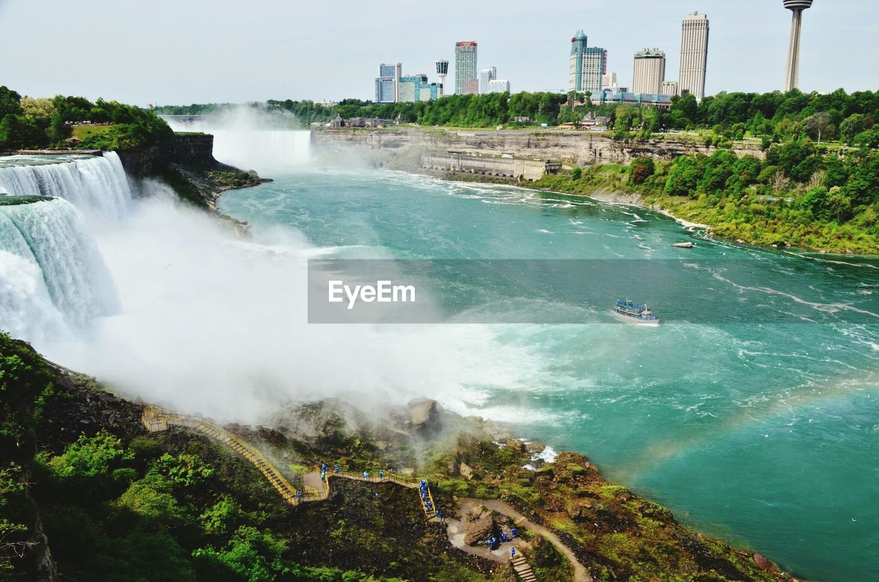 Scenic view of waterfall