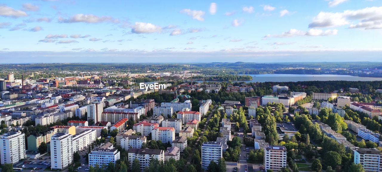 High angle view of tampere - finland