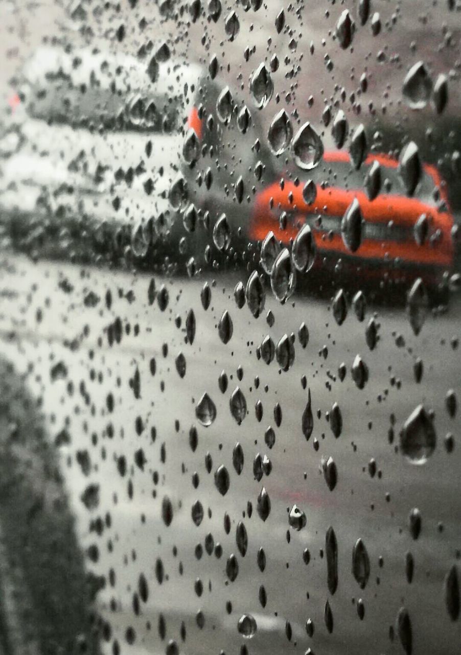 Raindrops on car body