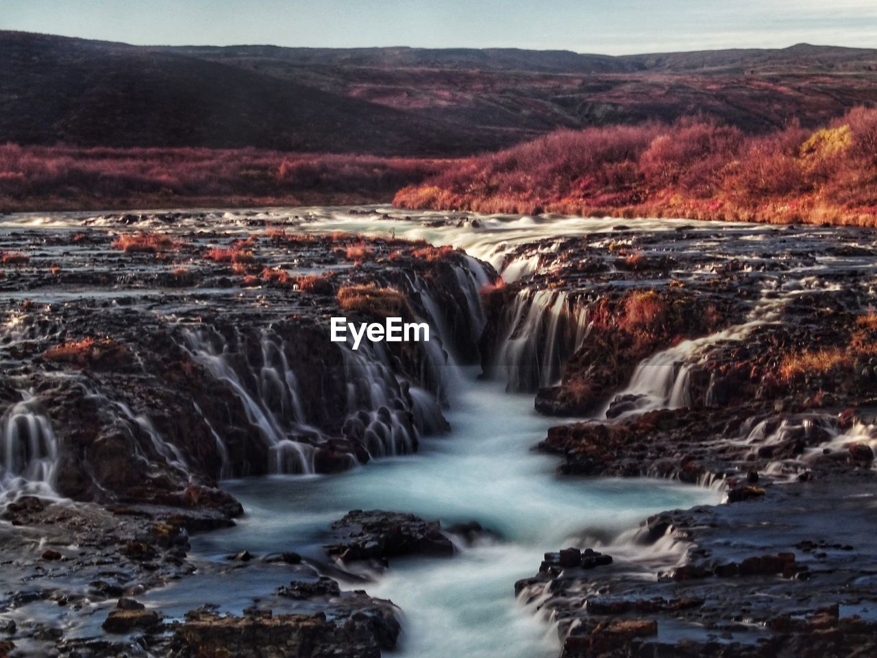 Scenic view of waterfall