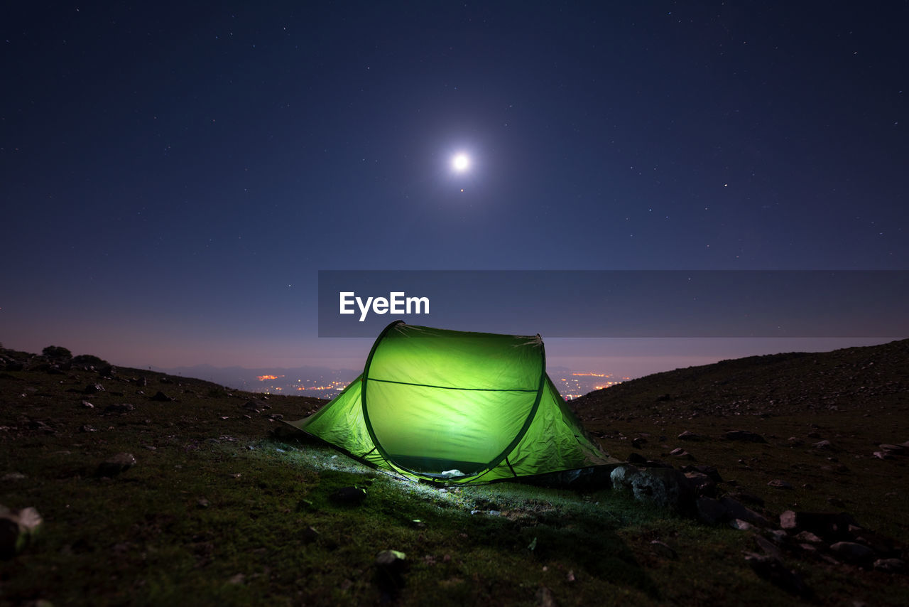 Scenic view of moon against sky at night