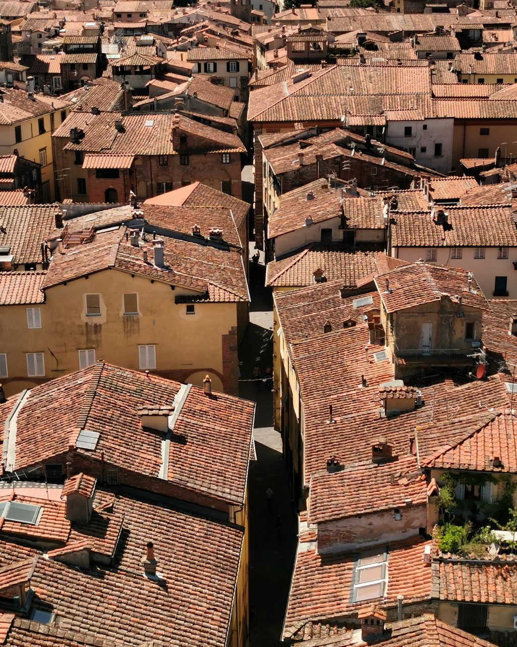 High angle view of buildings in city