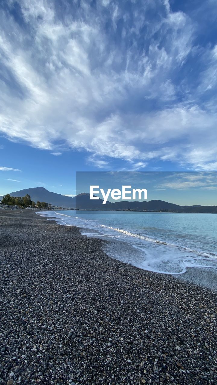 PANORAMIC VIEW OF BEACH AGAINST SKY