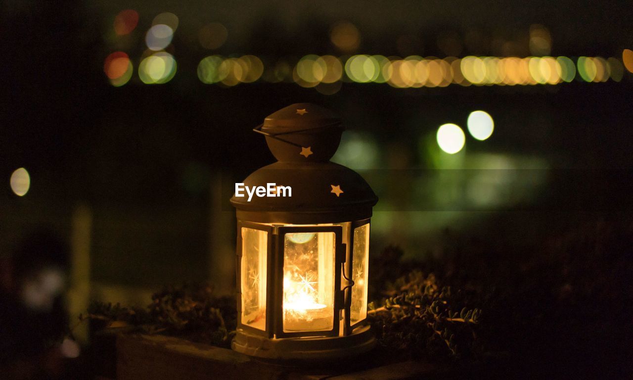 Close-up of illuminated light bulb