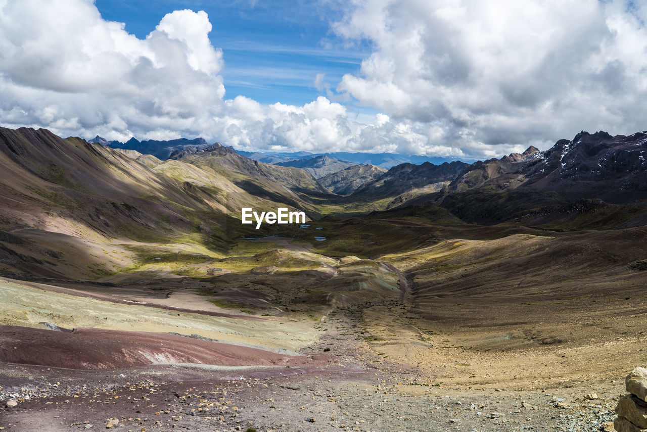 Scenic view of landscape against cloudy sky