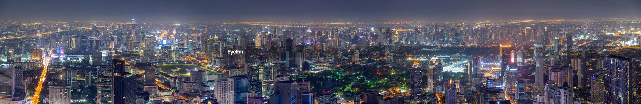 Night panorama of bangkok city  urban skyline tower - city scape bangkok city panoramic thailand