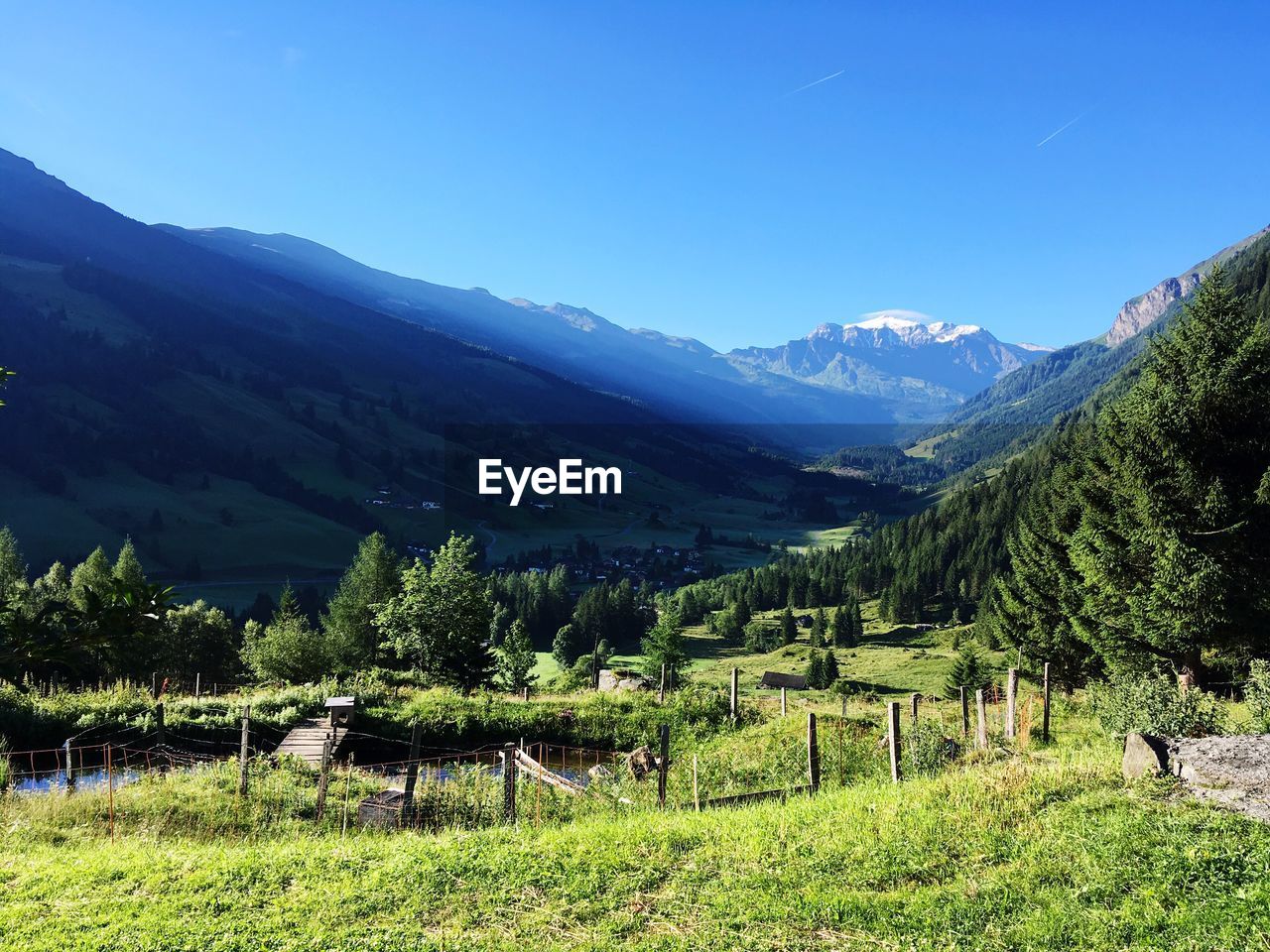 Scenic view of landscape against clear sky