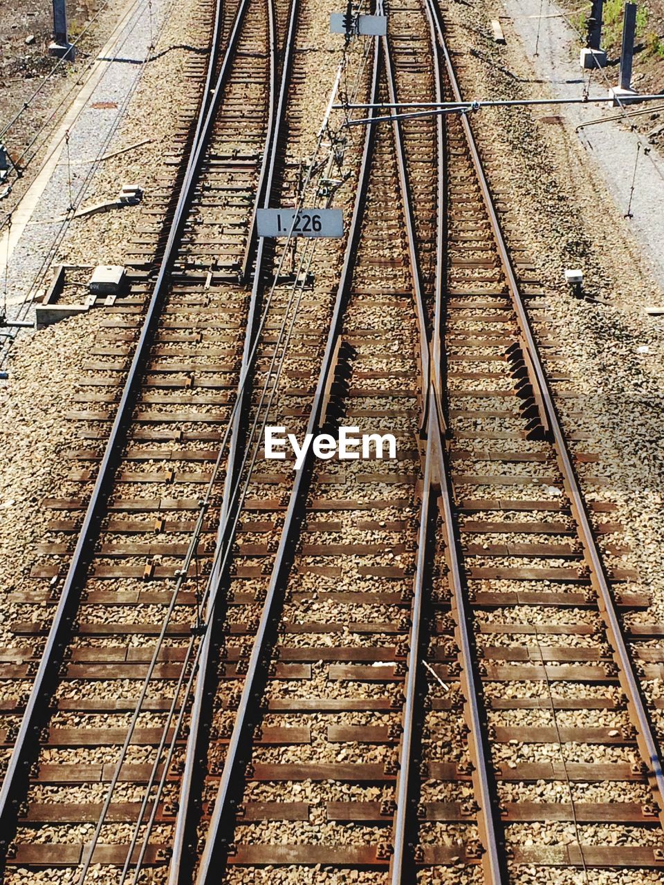 Elevated view of railroad tracks