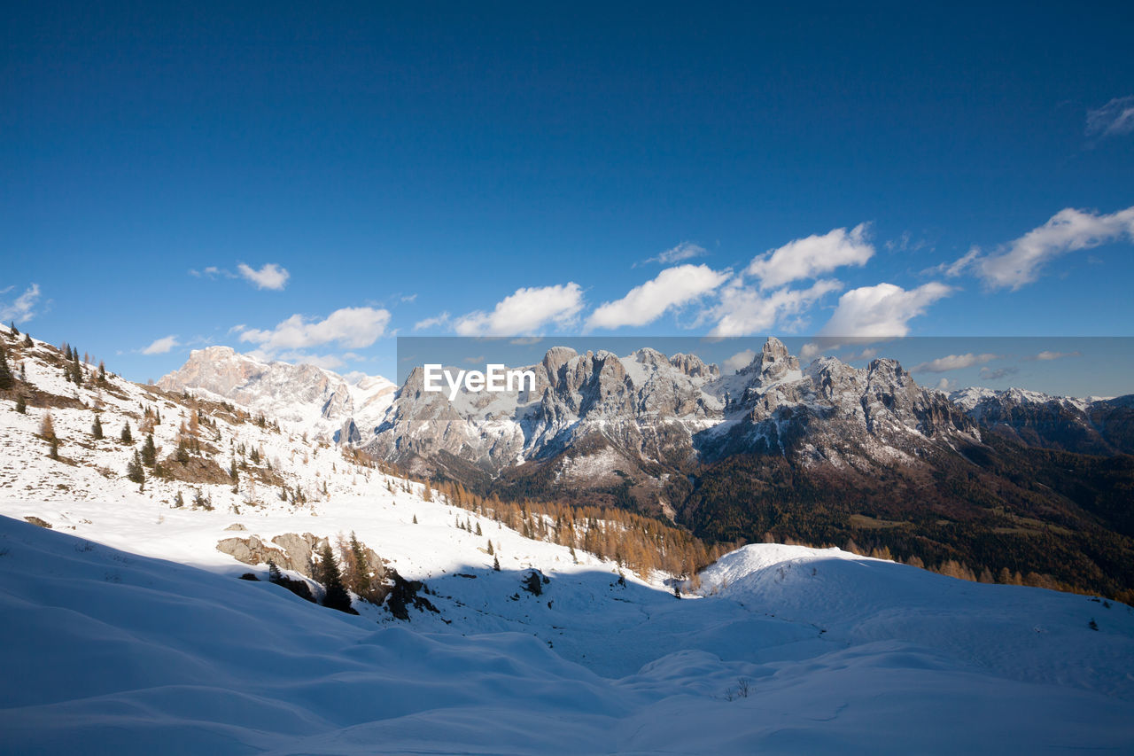 panoramic view of snowcapped mountains against sky