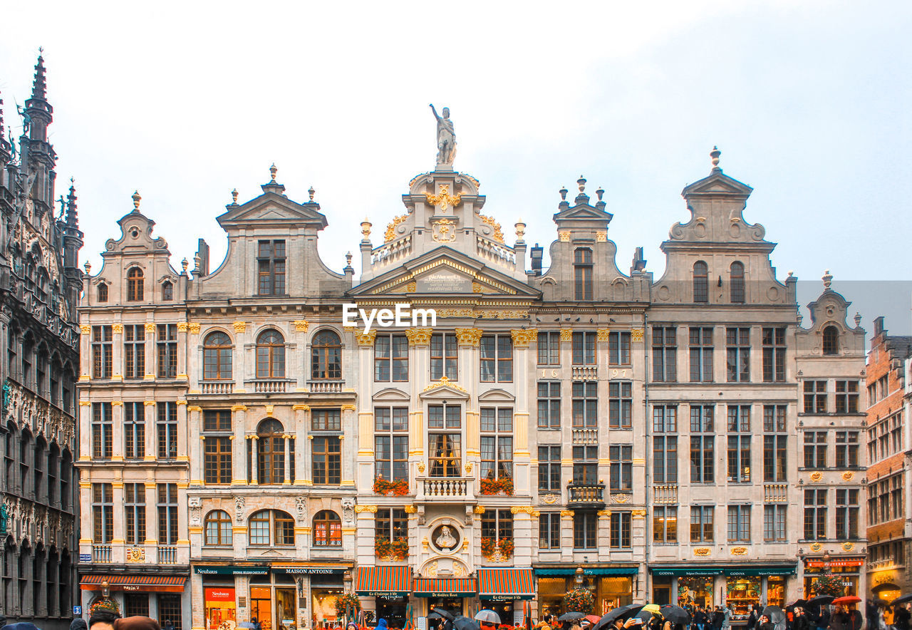 Low angle view of grand place against sky