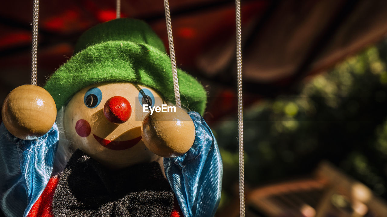 Close-up of toy hanging outdoors