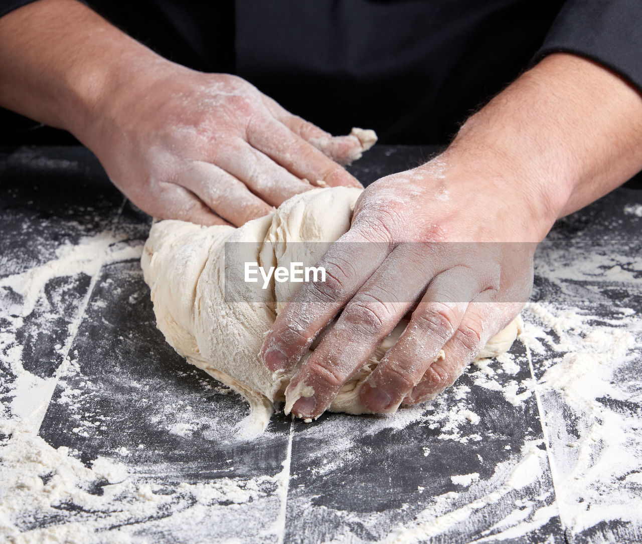 Midsection of person preparing food