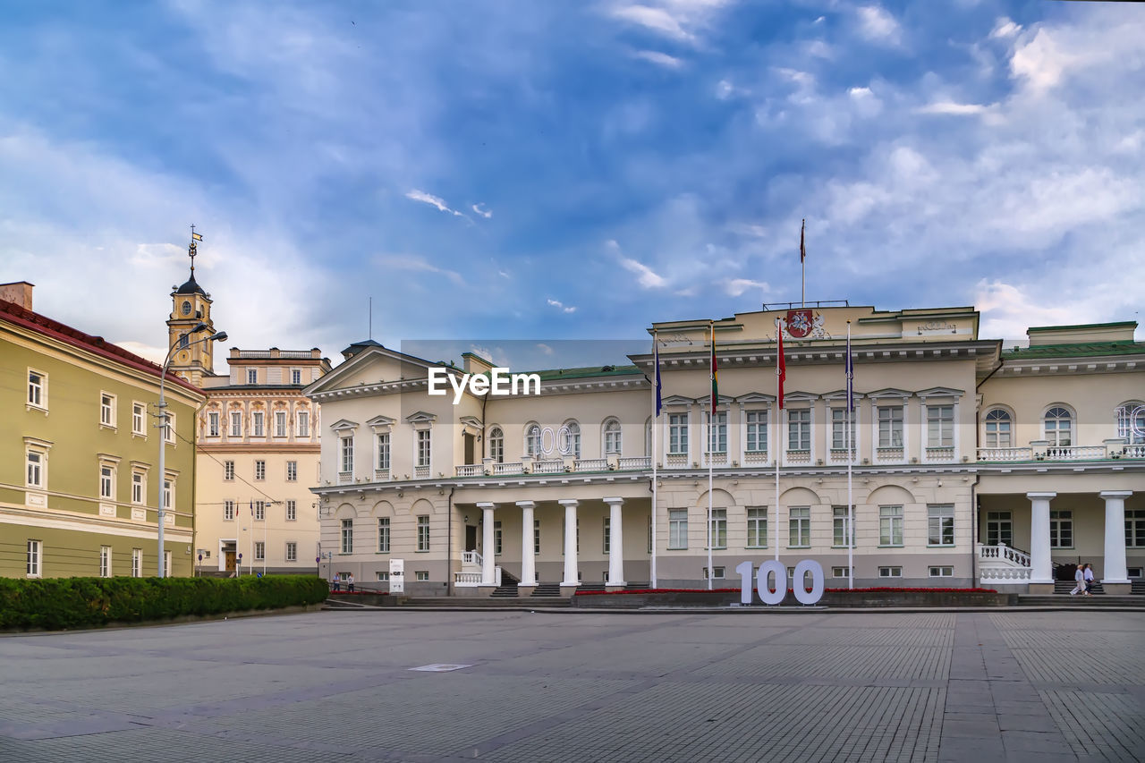 Presidential palace in vilnius old town, lithuania