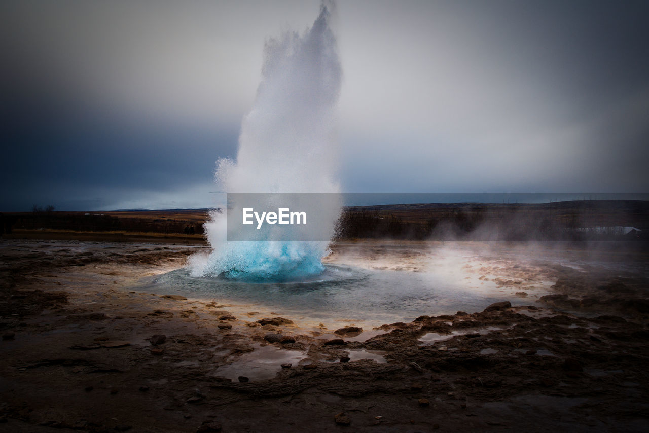 Geyser erupting