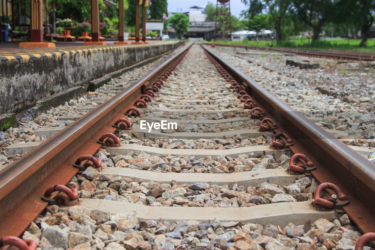 High angle view of railroad track