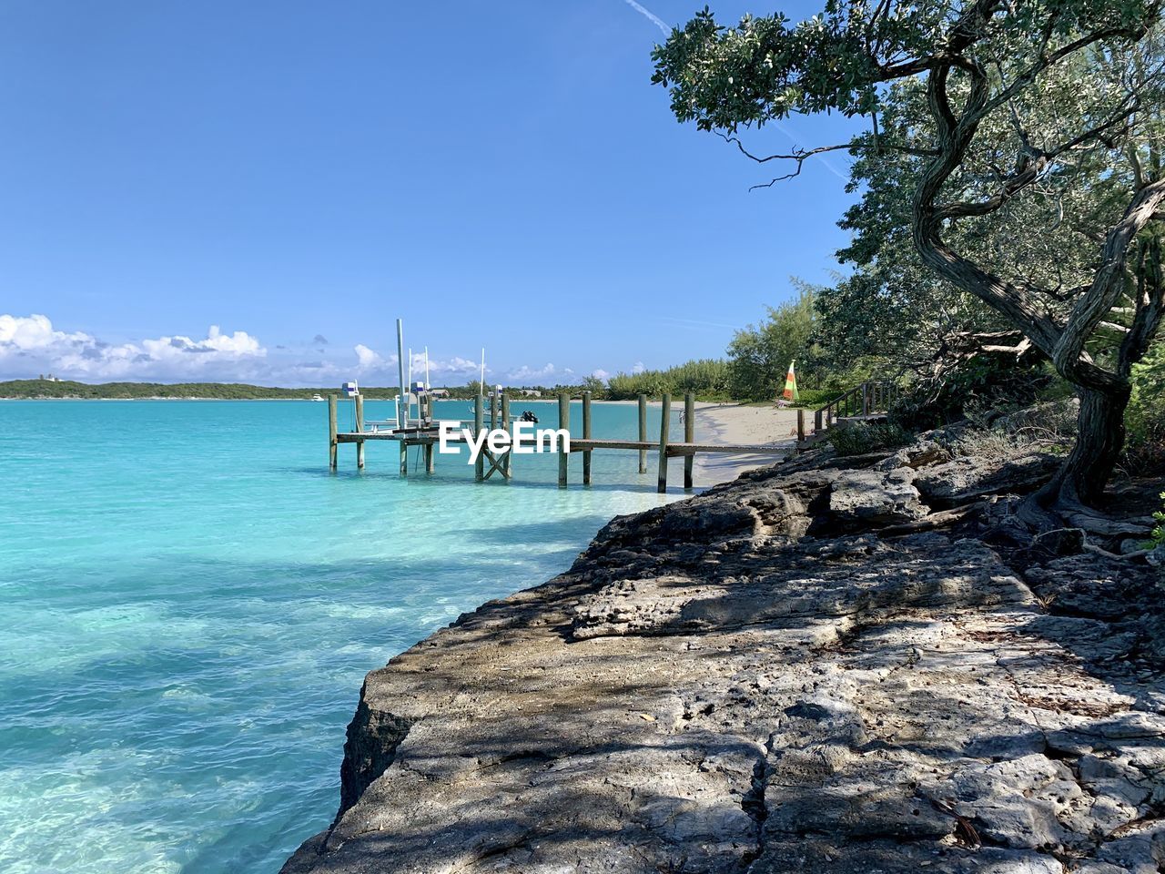 SCENIC VIEW OF BEACH AGAINST BLUE SKY