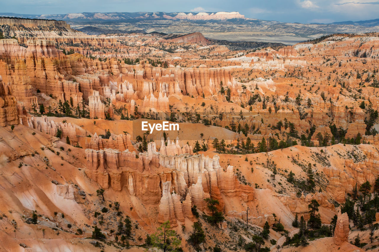 Aerial view of rock formations