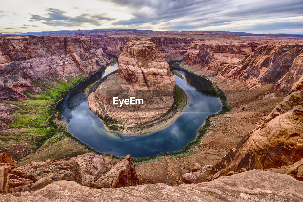 View of rock formations at horseshoe canyon