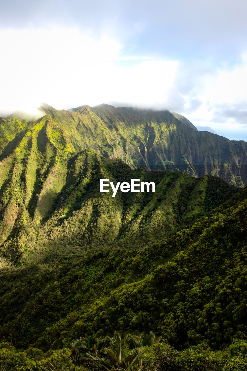 Scenic view of mountains against sky