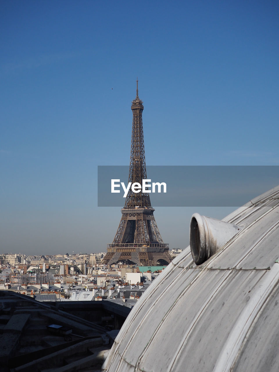 Eiffel tower from the rooftop of paris in invalides