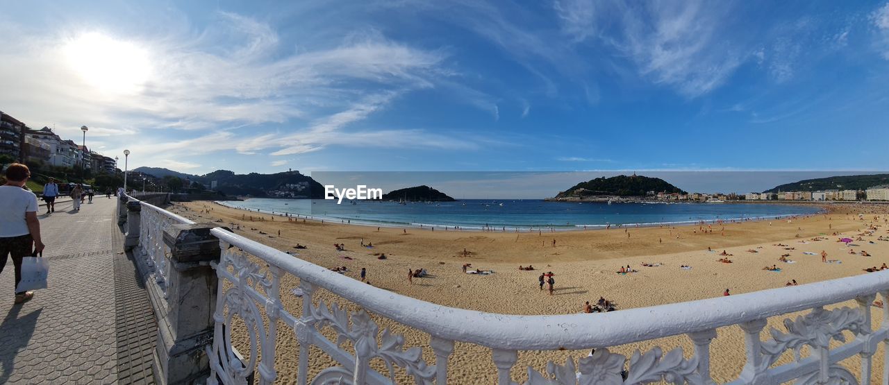 PANORAMIC VIEW OF BAY AGAINST SKY