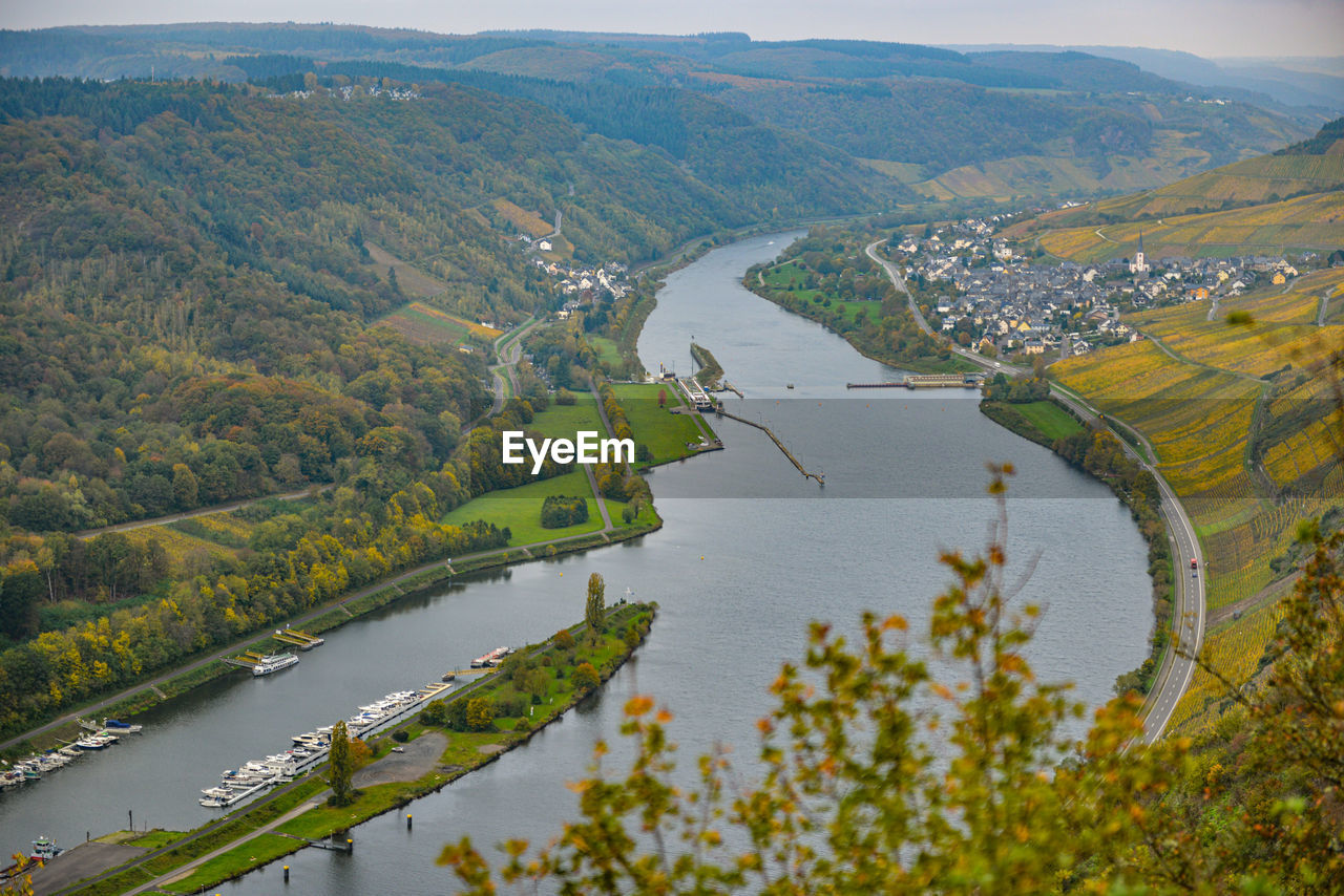 Scenic view of river amidst green landscape