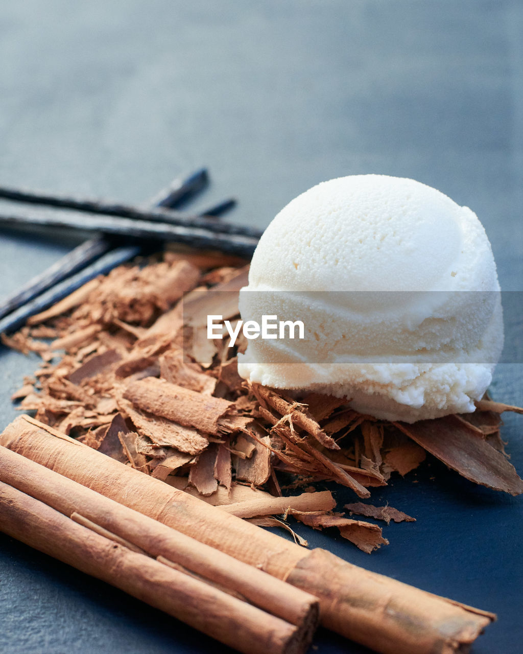 High angle view of ice cream on a table