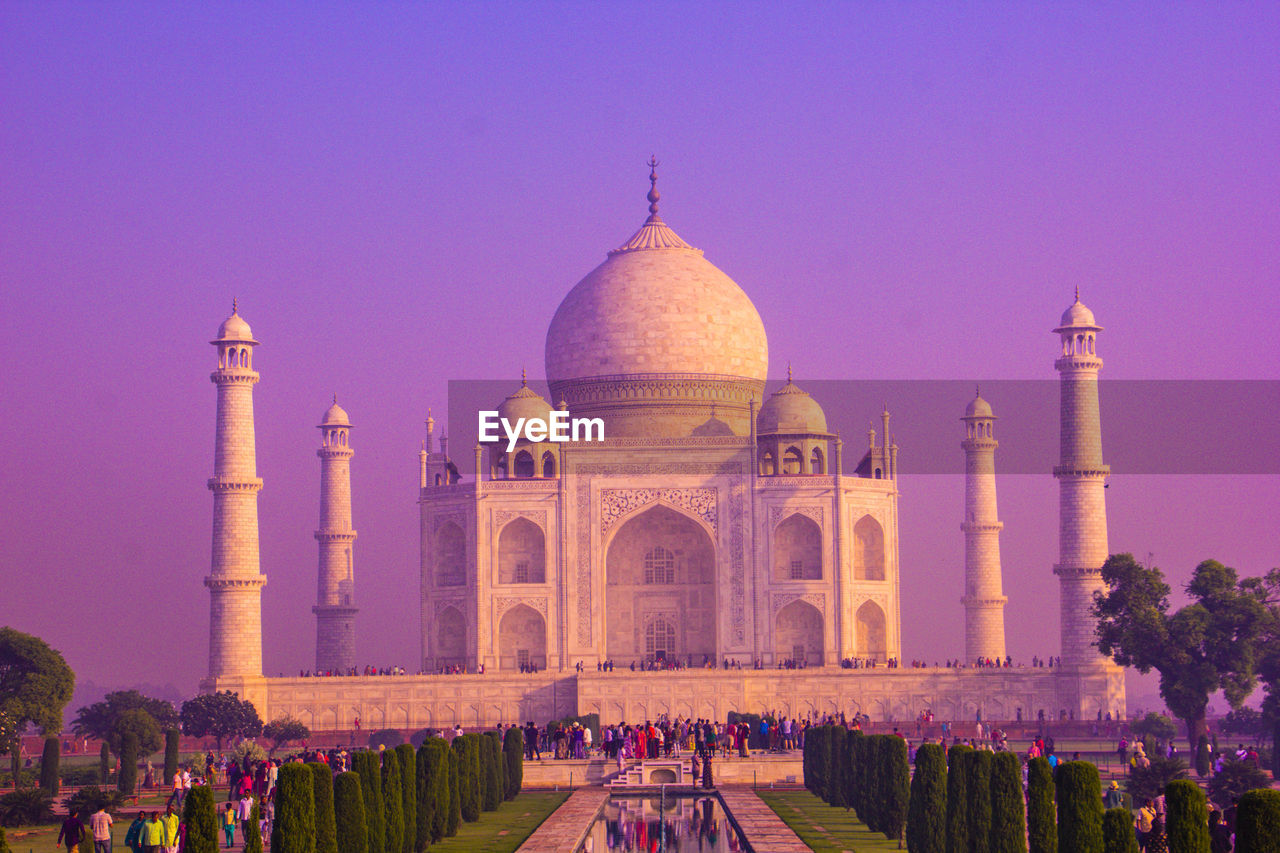 View of taj mahal historical building against clear sky