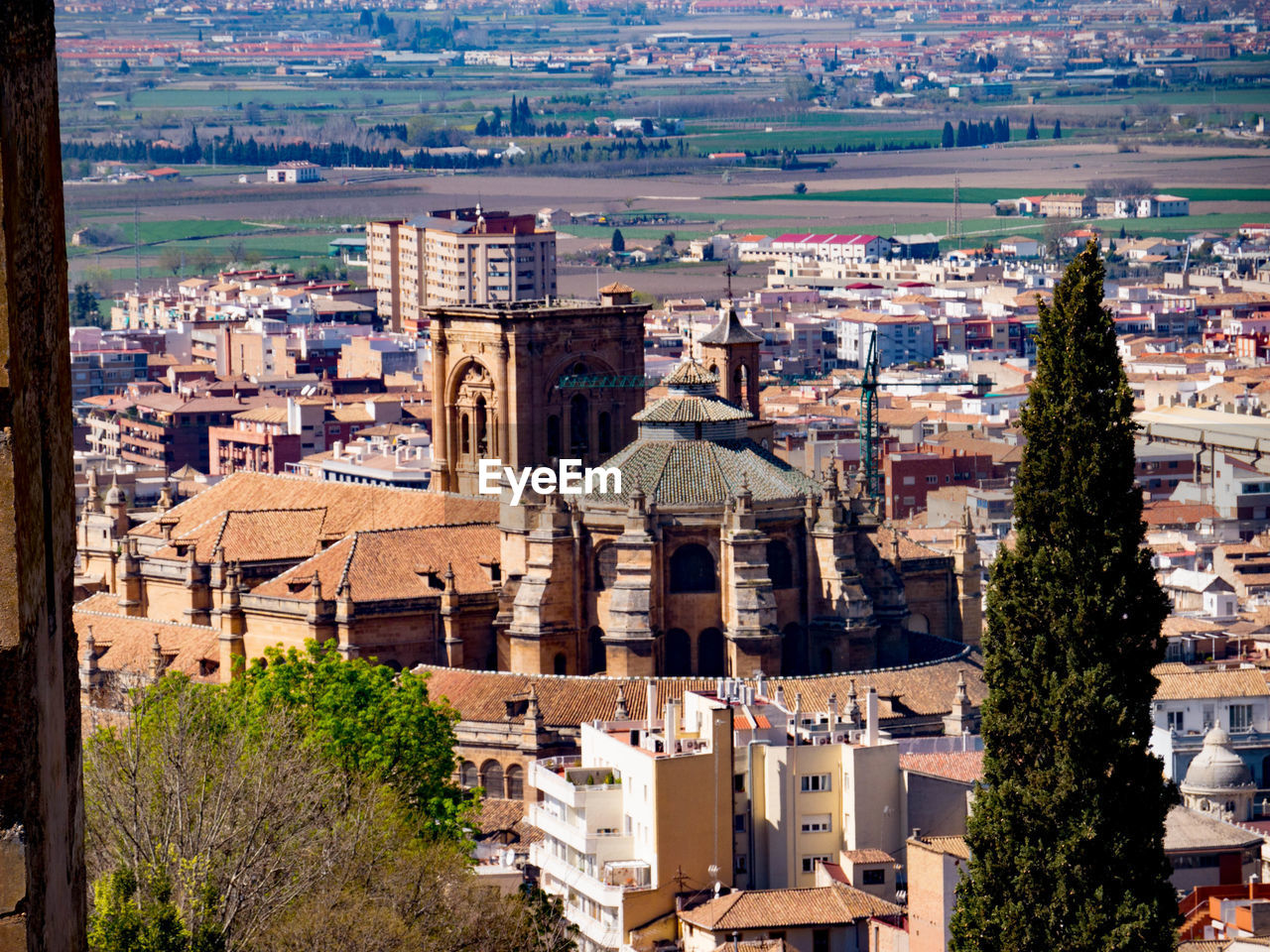 High angle view of cityscape