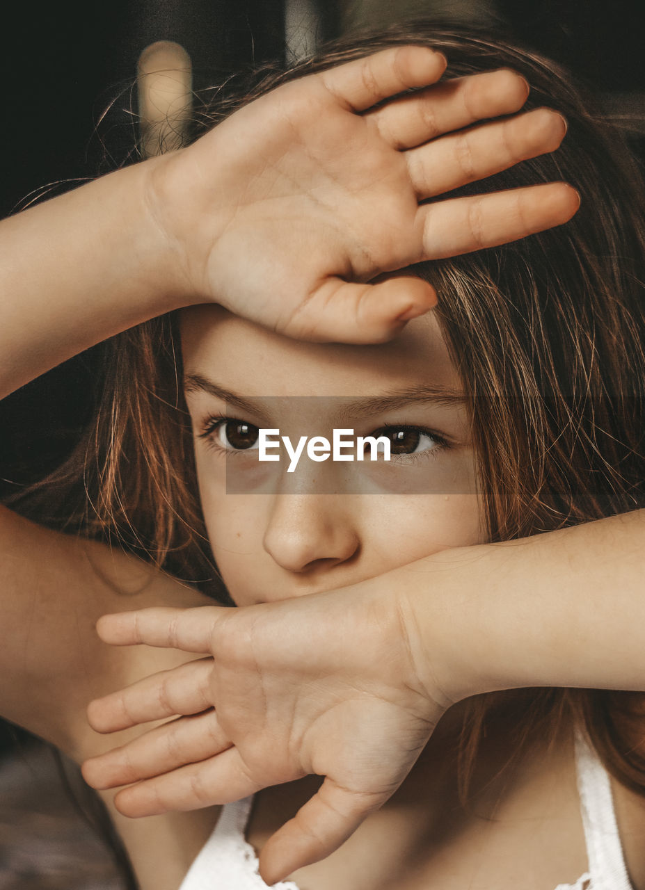 Close-up of girl looking away