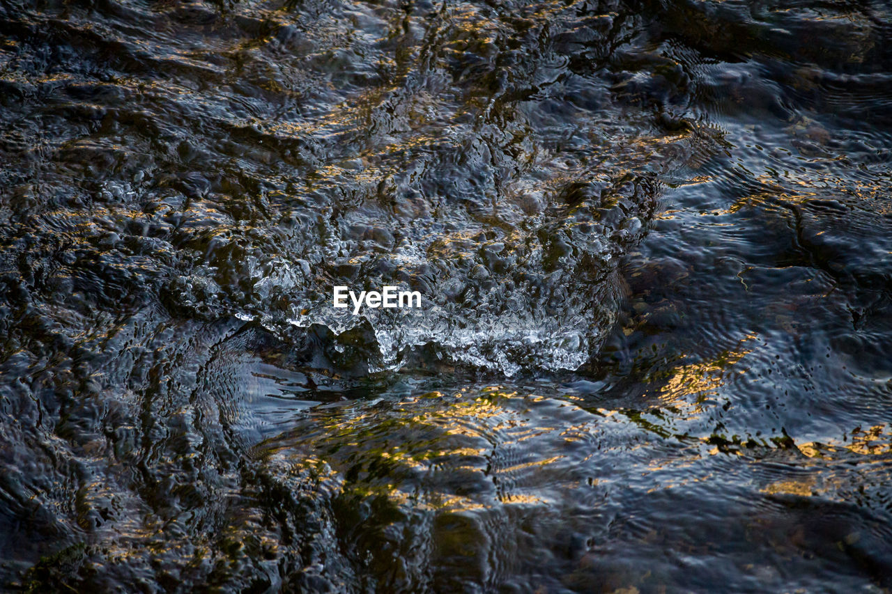 High angle view of rippled water