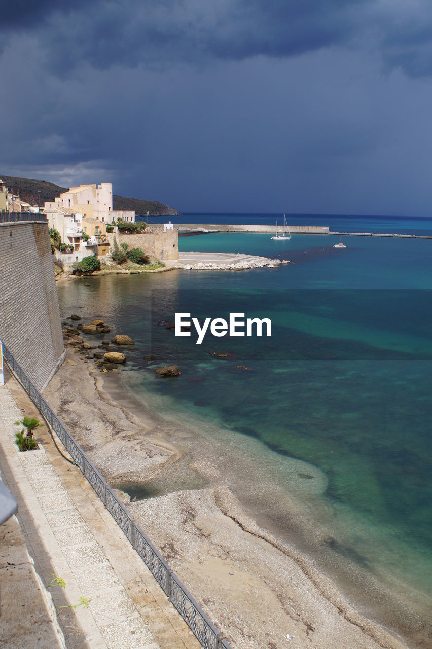 View of sea against cloudy sky