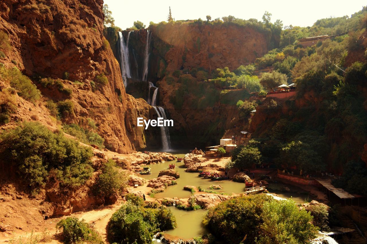 Scenic view of waterfall