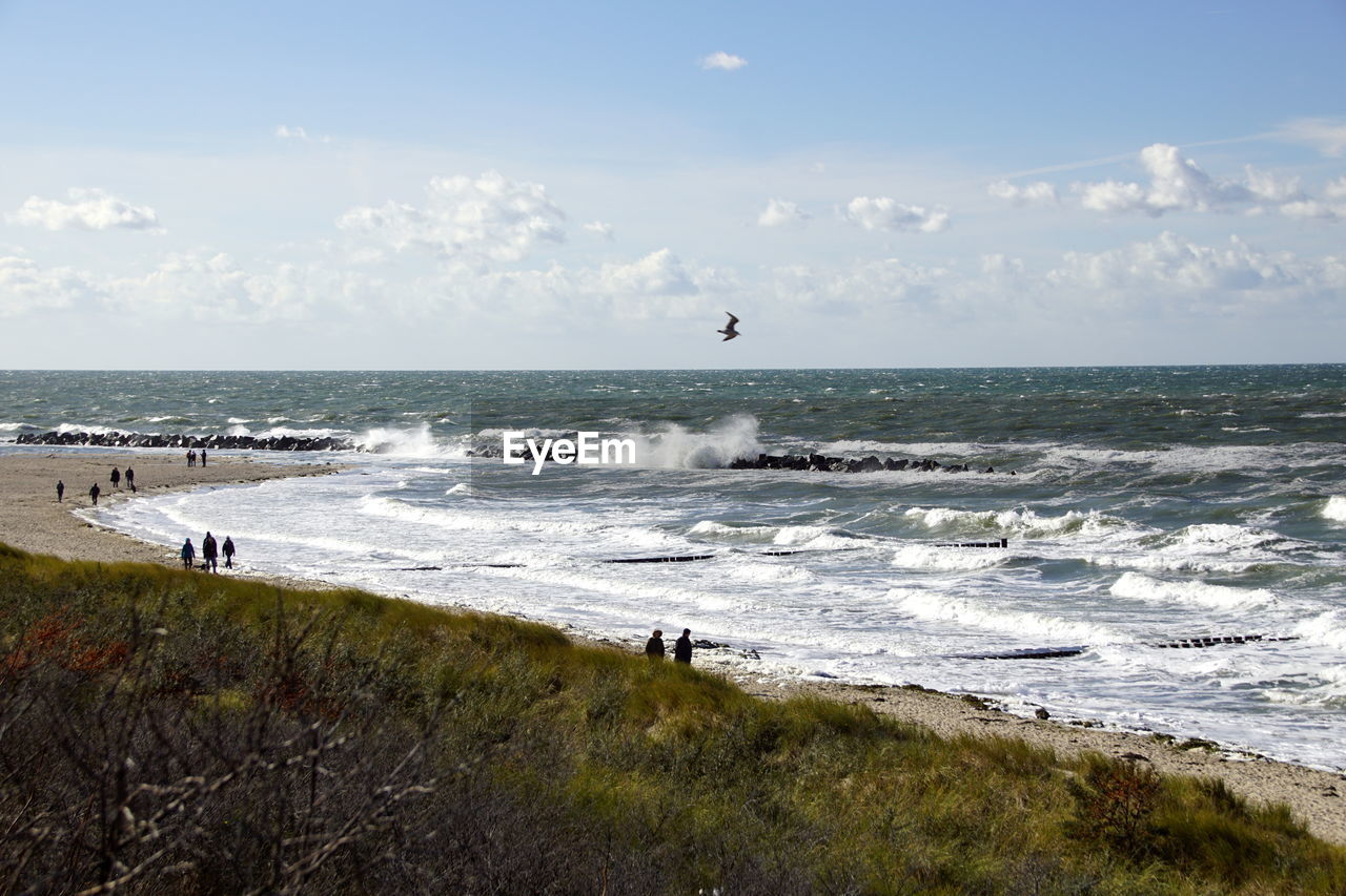 Scenic view of beach against sky