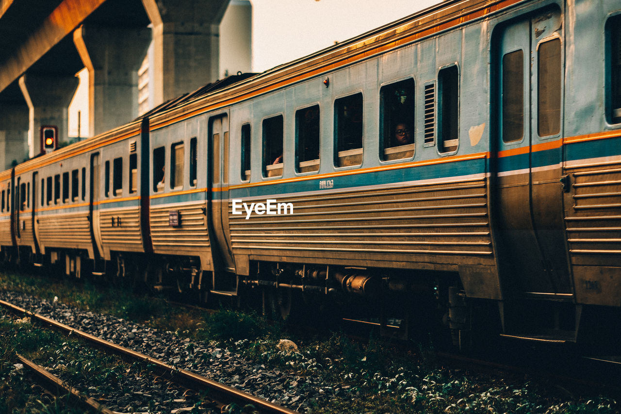 TRAIN ON RAILROAD STATION