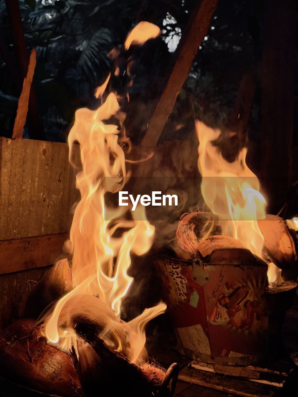 Close-up of bonfire