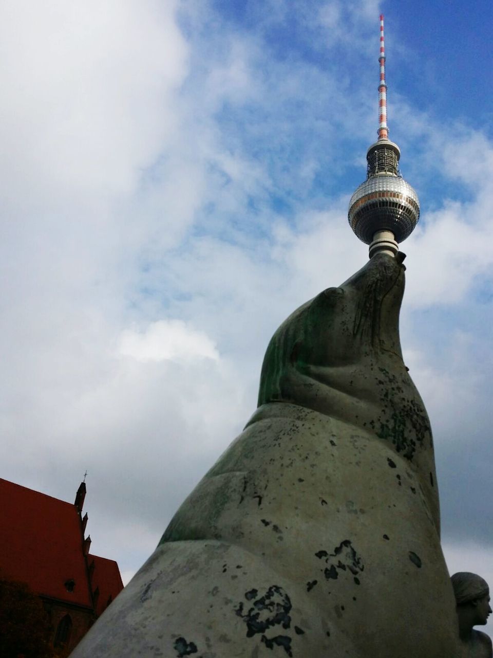 LOW ANGLE VIEW OF A STATUE OF TEMPLE