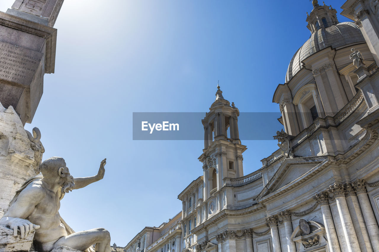 Church of santagnese at piazza navona against sky