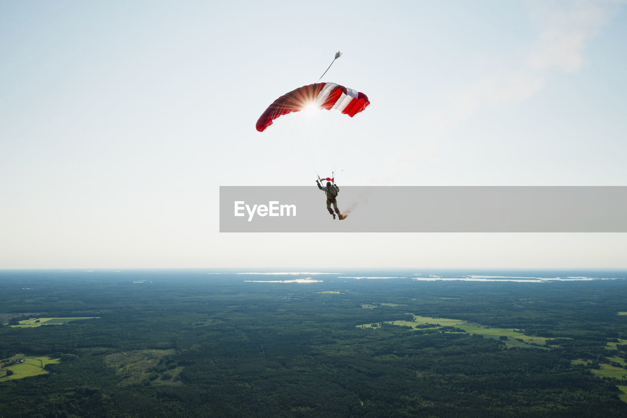 Skydiver in air