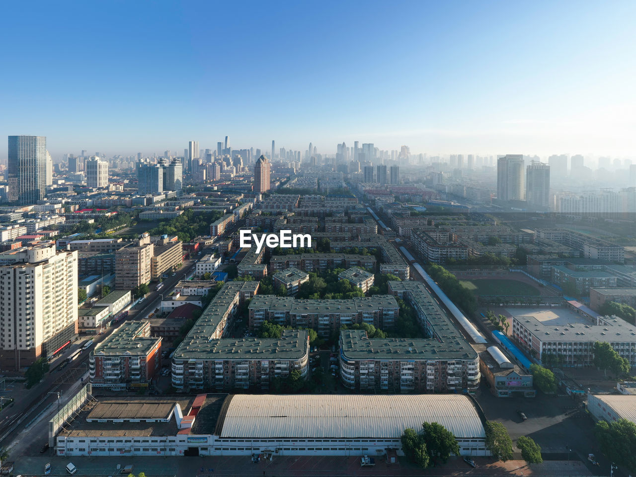 HIGH ANGLE VIEW OF CITY BUILDINGS